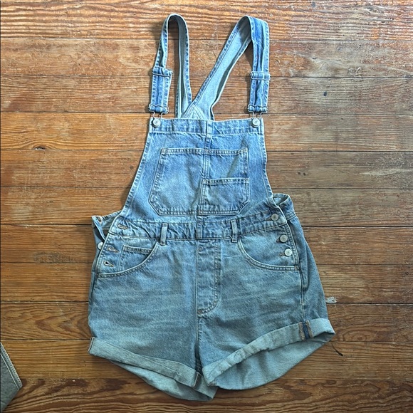 We The Free Other - We The Free (Free People) Blue Jean Overall Shorts